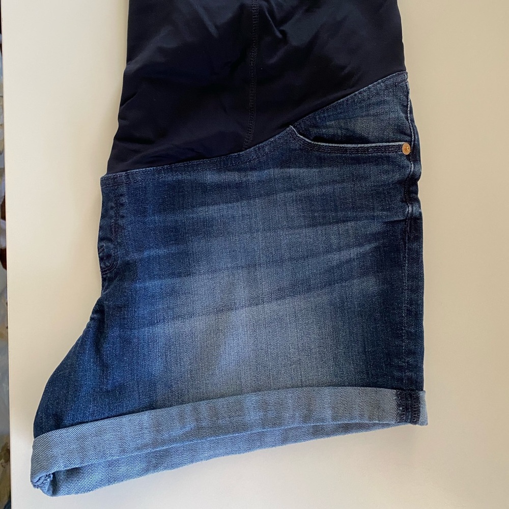 Maternity - Full Panel Denim Shorts